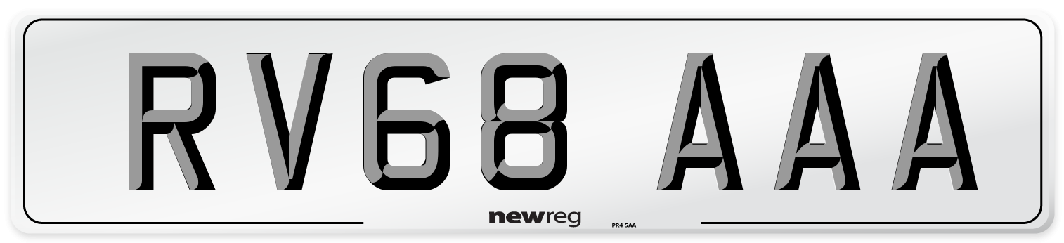 RV68 AAA Number Plate from New Reg